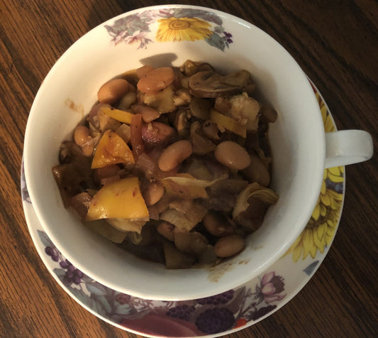 Pinto Beans with Artichoke Hearts and Mushrooms