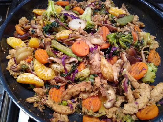 Plant Based Mandarin Soy Curls and Vegetables